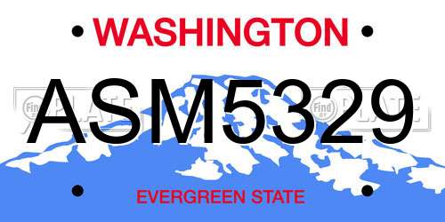 ASM5329 Washington License Plate