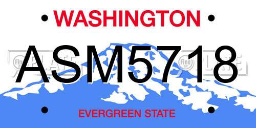 ASM5718 Washington License Plate