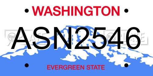 ASN2546 Washington License Plate