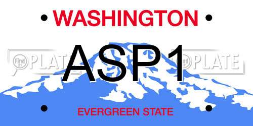 ASP1 Washington License Plate