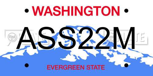 ASS22M Washington License Plate