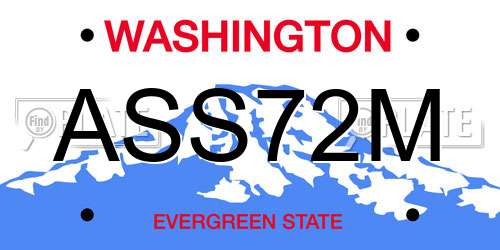 ASS72M Washington License Plate