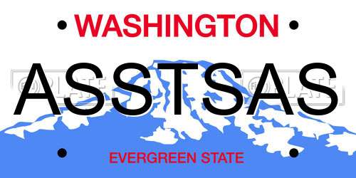 ASSTSAS Washington License Plate