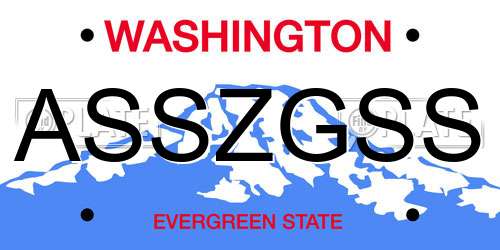 ASSZGSS Washington License Plate
