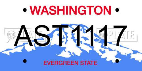AST1117 Washington License Plate