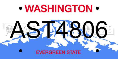 AST4806 Washington License Plate
