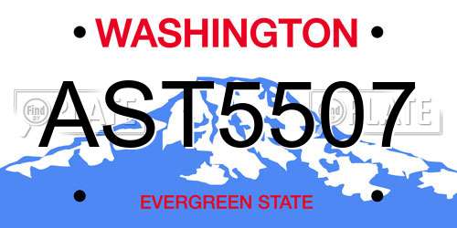 AST5507 Washington License Plate