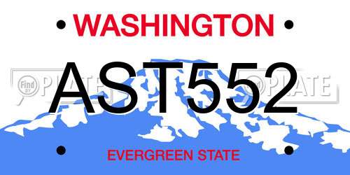 AST552 Washington License Plate