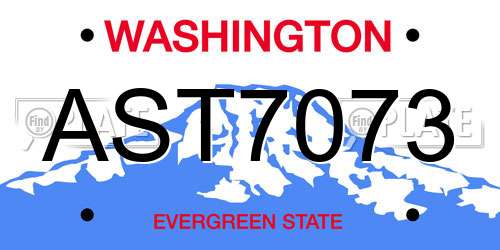 AST7073 Washington License Plate