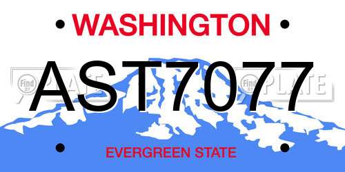 AST7077 Washington License Plate