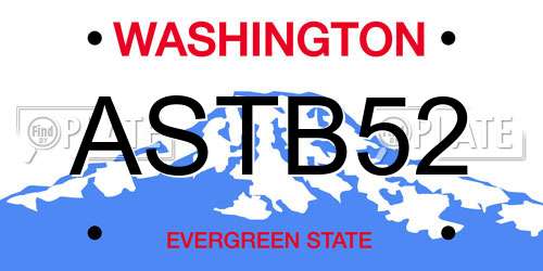 ASTB52 Washington License Plate