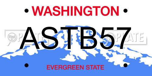ASTB57 Washington License Plate