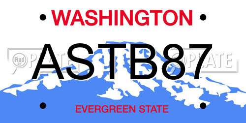ASTB87 Washington License Plate