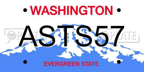 ASTS57 Washington License Plate