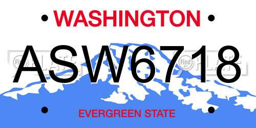 ASW6718 Washington License Plate