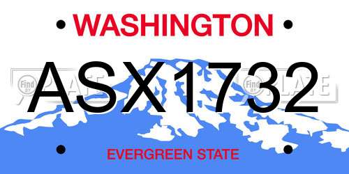 ASX1732 Washington License Plate