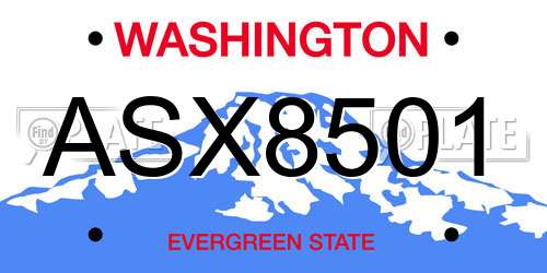 ASX8501 Washington License Plate