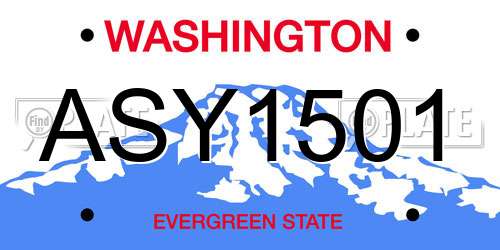 ASY1501 Washington License Plate