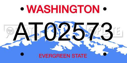 AT02573 Washington License Plate