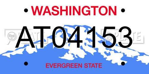 AT04153 Washington License Plate