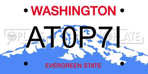 AT0P7I Washington License Plate