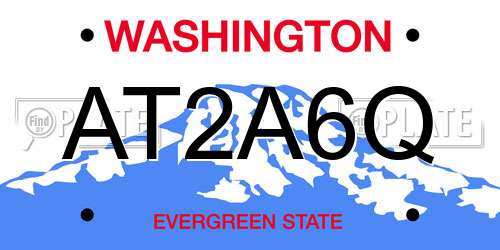 AT2A6Q Washington License Plate