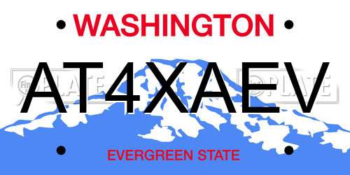 AT4XAEV Washington License Plate