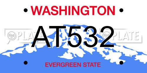 AT532 Washington License Plate