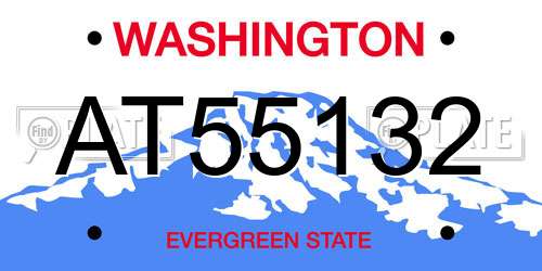 AT55132 Washington License Plate