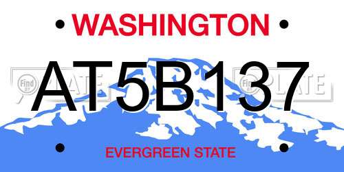 AT5B137 Washington License Plate
