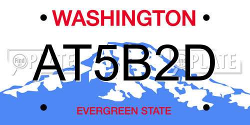 AT5B2D Washington License Plate