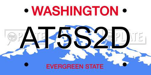 AT5S2D Washington License Plate