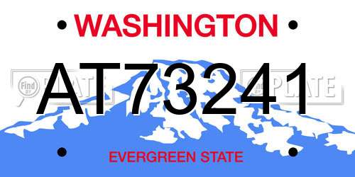 AT73241 Washington License Plate