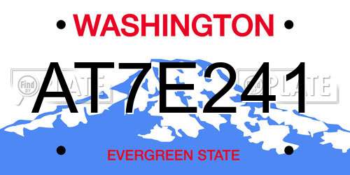AT7E241 Washington License Plate