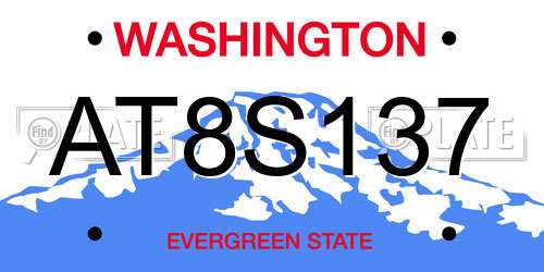 AT8S137 Washington License Plate