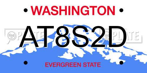 AT8S2D Washington License Plate