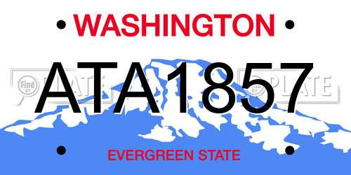 ATA1857 Washington License Plate