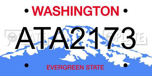 ATA2173 Washington License Plate