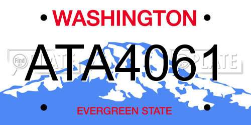 ATA4061 Washington License Plate