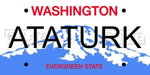 ATATURK Washington License Plate
