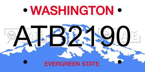 ATB2190 Washington License Plate
