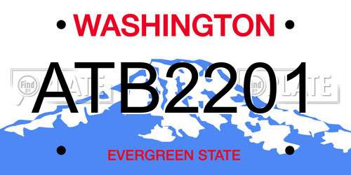 ATB2201 Washington License Plate