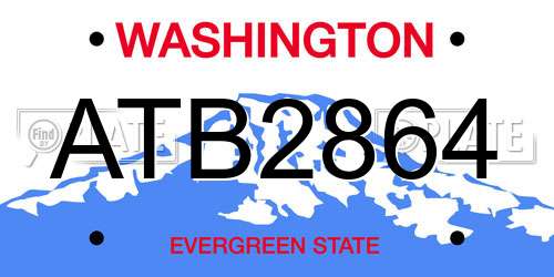 ATB2864 Washington License Plate