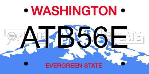 ATB56E Washington License Plate