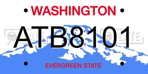 ATB8101 Washington License Plate