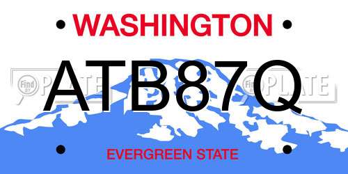 ATB87Q Washington License Plate