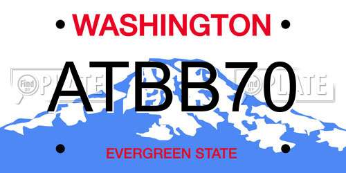 ATBB70 Washington License Plate
