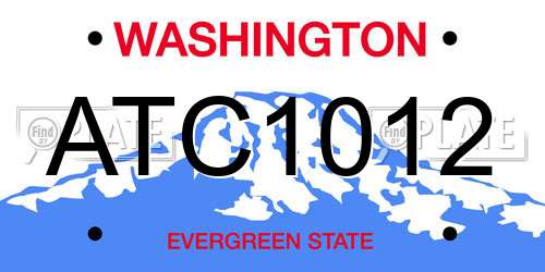 ATC1012 Washington License Plate