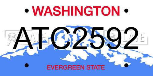 ATC2592 Washington License Plate