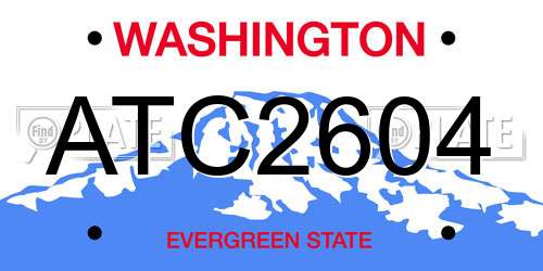 ATC2604 Washington License Plate